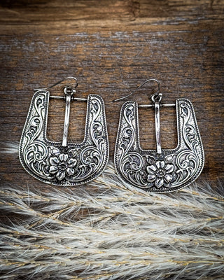 Rowan Floral Buckle Dangle Earrings