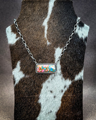 Calla Cotton Candy Stone Bar Necklace