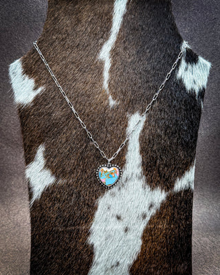 Amara Cotton Candy Stone Heart Necklace
