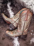 boots on cowhide