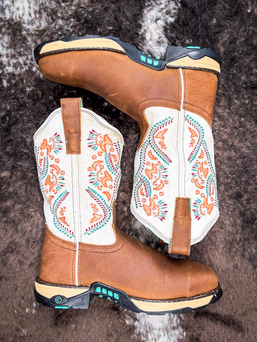 boots on cowhide