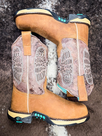 boots on cowhide