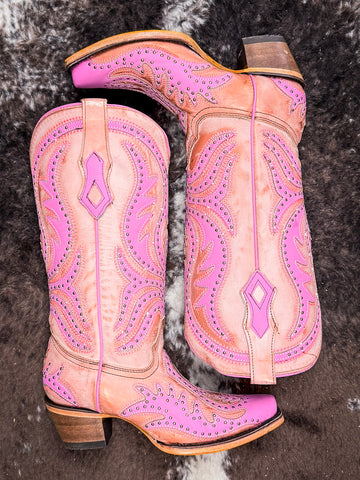 boots on cowhide