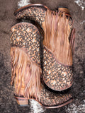 boots on cowhide