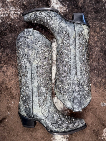 boots on cowhide