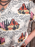 Dune Desert Print - Short Sleeve - V - Neck Top - Western Tee - Bronco Western Supply Co.
