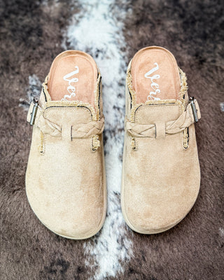 Cali Buckle Platform Clog in Taupe by Very G