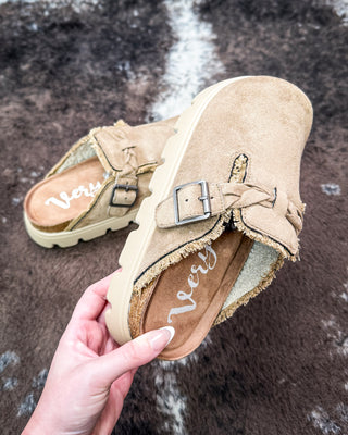 Cali Buckle Platform Clog in Taupe by Very G