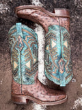 boots on cowhide