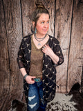 Alma - Black - Cowskull - Mesh - Duster - Western Fashion - Bronco Western Supply Co.