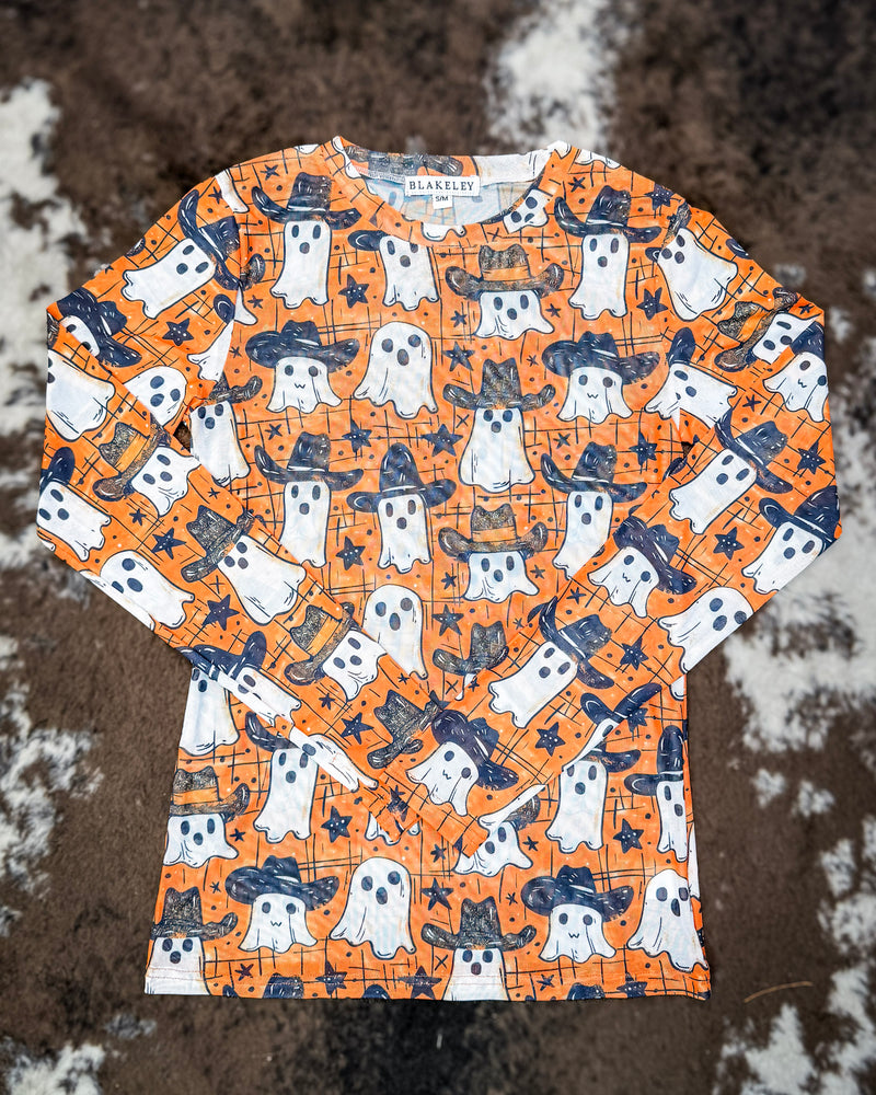 Moon Child Cowboy Ghost Mesh Top by Blakeley