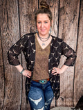 Alma - Black - Cowskull - Mesh - Duster - Western Fashion - Bronco Western Supply Co.