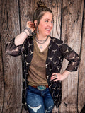 Alma - Black - Cowskull - Mesh - Duster - Western Fashion - Bronco Western Supply Co.