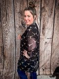Alma - Black - Cowskull - Mesh - Duster - Western Fashion - Bronco Western Supply Co.