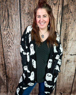 Boo Crew Reversible Cloud Cardigan in Ghost by Blakeley
