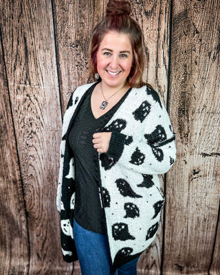 Boo Crew Reversible Cloud Cardigan in Ghost by Blakeley