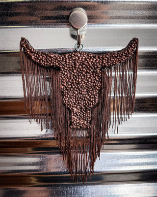 Fringe & Frosting Bull Skull Car Freshie in Pumpkin Cupcake Scent