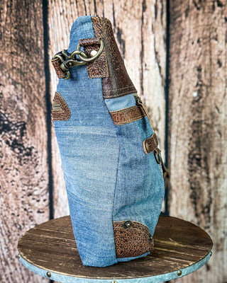 Sofia Mia Denim Rug Crossbody Bag by Myra Bag