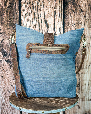 Sofia Mia Denim Rug Crossbody Bag by Myra Bag