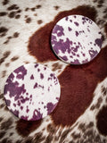 Western Car Coasters - Cowhide