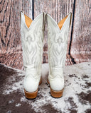 Pearl Black Star Leather Boots - Ivory