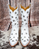 Marfa Black Star Leather Boots - Ice and Silver