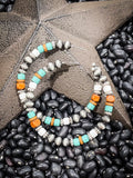 Vibe Navajo Style Pearl Large Hoops