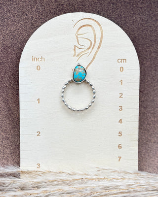 Matrix Drop Turquoise Beaded Hoop Earrings