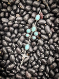 Turquoise Squash Blossom Ear Pin
