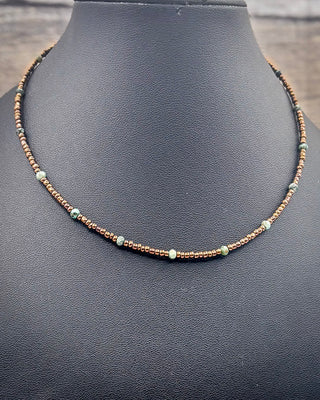 Copper Creek African Turquoise Glass Bead Choker