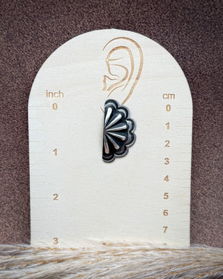Half Moon Concho Sterling Silver Stud Earrings