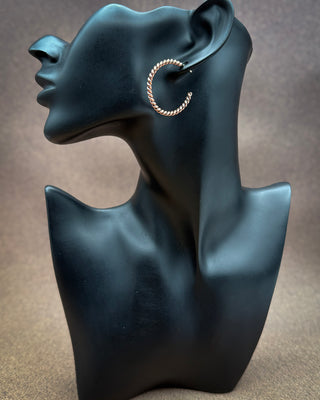 Rope Twist Copper Hoop Earrings