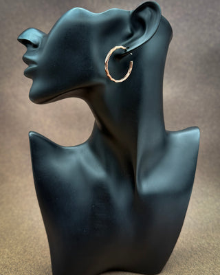 Sunstruck Hammered Copper Hoop Earrings