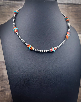 Caldera Spiny Oyster and Sleeping Beauty Turquoise Necklace