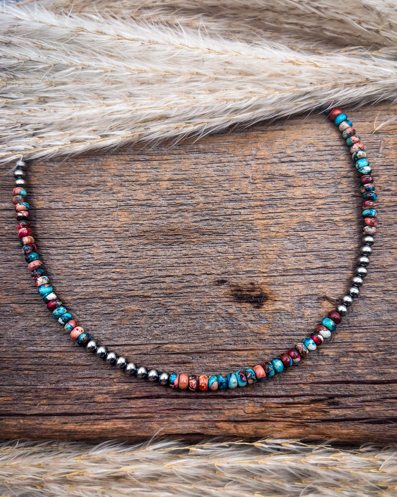 Tessa Blue and Pink Sea Sediment Necklace