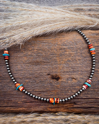 Caldera Spiny Oyster and Sleeping Beauty Turquoise Necklace