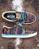 Solace Twisted X Hooey Loper Sneaker - Midnight Aztec on cowhide.
