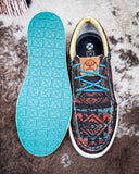Solace Twisted X Hooey Loper Sneaker - Midnight Aztec on cowhide.