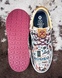 Rodeo Remix Twisted X Hooey Loper Sneaker - Toasted Almond and Multi on cowhide.