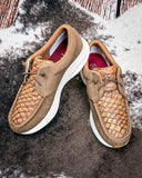 Bria Twisted X Feather X Slip-On Shoe - Tan and Toasted Coconut on cowhide.