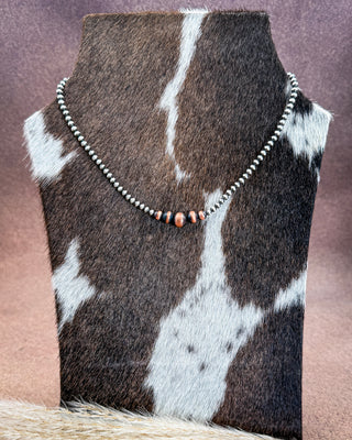 Silver Divide Sterling Silver & Graduated Copper Pearl Necklace