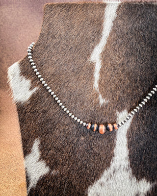 Silver Divide Sterling Silver & Graduated Copper Pearl Necklace