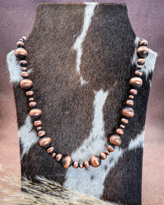 Ranch Rhythm Graduated Copper Pearl Necklace