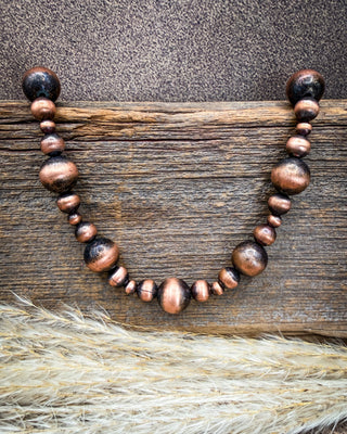 Ranch Rhythm Graduated Copper Pearl Necklace