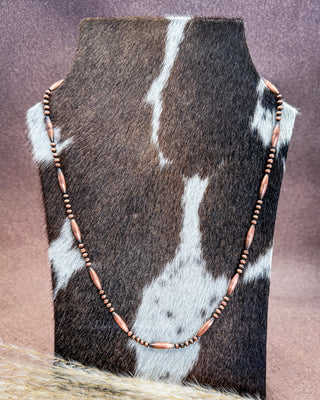Copper Arrow Solid Copper Torpedo Bead Necklace