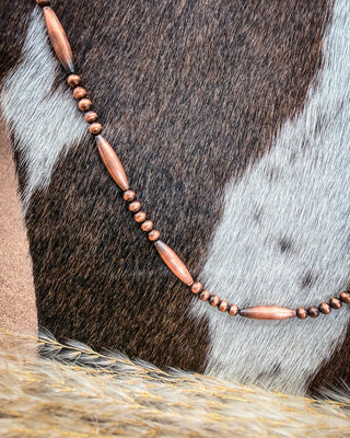 Copper Arrow Solid Copper Torpedo Bead Necklace