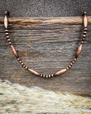 Copper Arrow Solid Copper Torpedo Bead Necklace