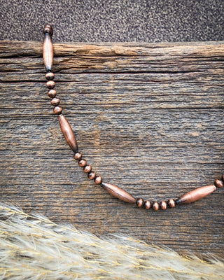 Copper Arrow Solid Copper Torpedo Bead Necklace