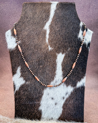 Copper Arrow Solid Copper Torpedo Bead Necklace