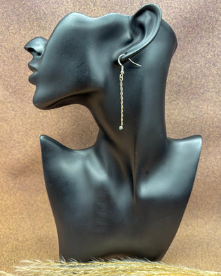 Dot Turquoise Twisted Wire Earrings by Katrina Tsosie